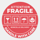 Fragile Handle With Care Shipping Sticker (Vorderseite)