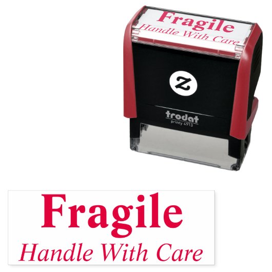 FRAGILE-Handling mit sorgfältiger Briefmarke Permastempel (Beispiel)
