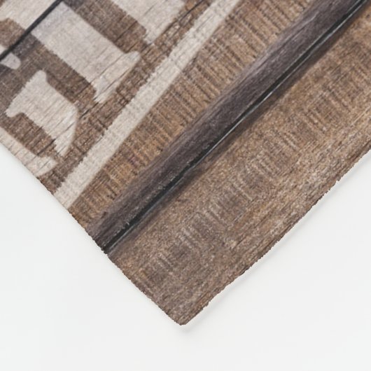 Fragile Holzkiste Vintag Fleecedecke (Ecke)