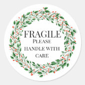 Fragile Kranz bitte vorsichtig behandeln Runder Aufkleber (Vorderseite)