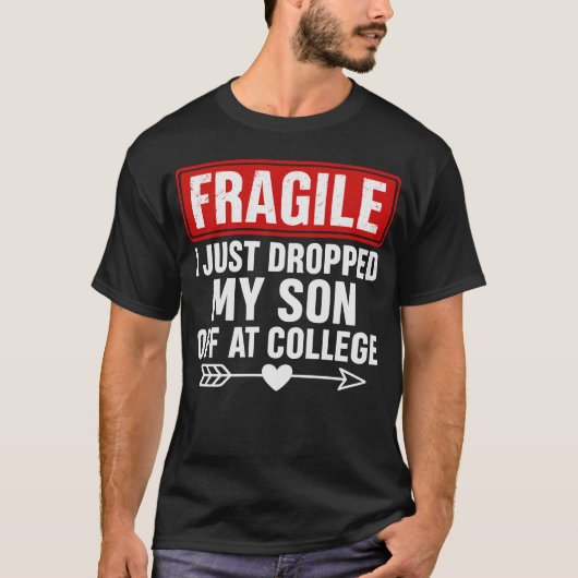 Fragile Mama sinkt Son an der Uni T-Shirt (Vorderseite)