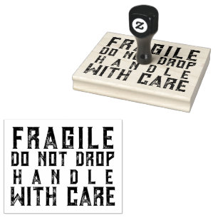 Fragile nicht mit Pflege-Gummi-Briefmarke fallen l Gummistempel