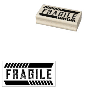 Fragile nicht mit Pflege-Gummi-Briefmarke fallen l Gummistempel