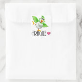 FRAGILE QUADRATISCHER AUFKLEBER (Tasche)