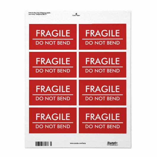 Fragile / Rotes Fett-Mailing nicht beilegen (Vorne)