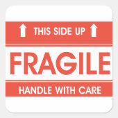 Fragile Schilder Quadratischer Aufkleber (Vorderseite)