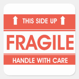 Fragile Schilder Quadratischer Aufkleber