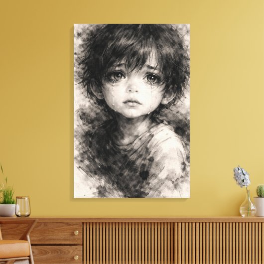 Fragile Silence – Innocent Soul Canvas Print Leinwanddruck (Insitu (Wohnzimmer))
