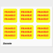 Fragile Square Strickers Quadratischer Aufkleber (Blatt)