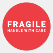 Fragile Sticker | Handhabung mit vorsichtigem Rot (Vorderseite)