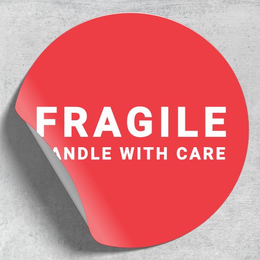 Fragile Sticker | Handhabung mit vorsichtigem Rot