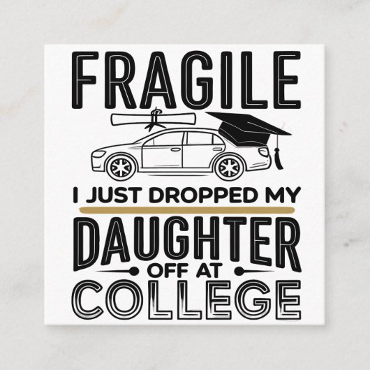Fragile Uni Drop-Off-Design mit Auto Illustrat Begleitkarte (Vorderseite)