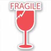Fragile Versandaufkleber Aufkleber (Vorderseite)