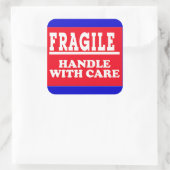 Fragile Versandmarke Quadratischer Aufkleber (Tasche)