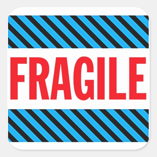 Fragile Versandmarke Quadratischer Aufkleber (Vorderseite)