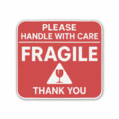 Fragile - Vorsichtig behandeln - Versandlabel-Desi Aufkleber (Vorderseite)