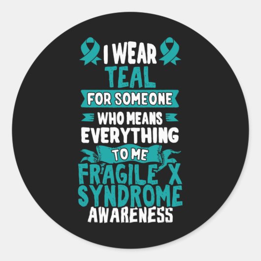 Fragile-X-Syndrom Aquamarines Bewusstsein Runder Aufkleber (Vorderseite)