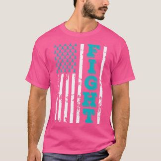 Fragile X Syndrome Awareness Fight American Flag 4 T-Shirt