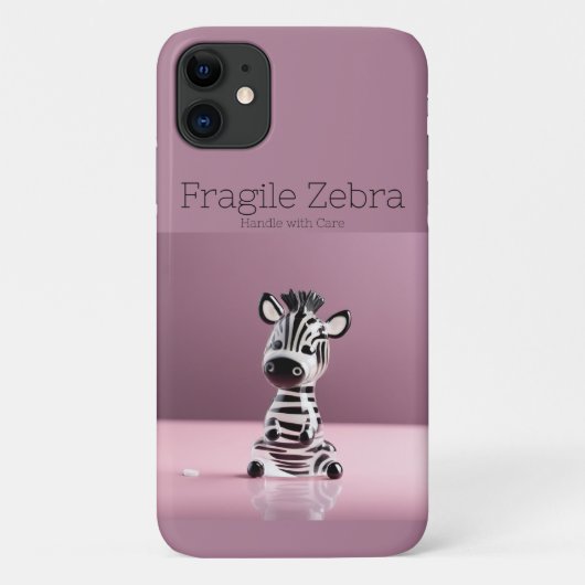 Fragile Zebra: Mit Vorsicht umgehen Case-Mate iPhone Hülle (Rückseite)