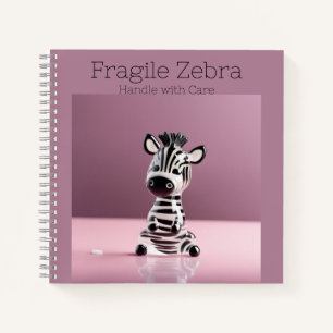 Fragile Zebra: Mit Vorsicht umgehen Notizblock
