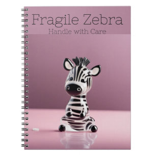 Fragile Zebra: Mit Vorsicht umgehen Notizblock