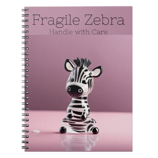 Fragile Zebra: Mit Vorsicht umgehen Notizblock (Vorderseite)
