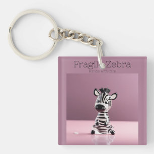 Fragile Zebra: Mit Vorsicht umgehen Schlüsselanhänger