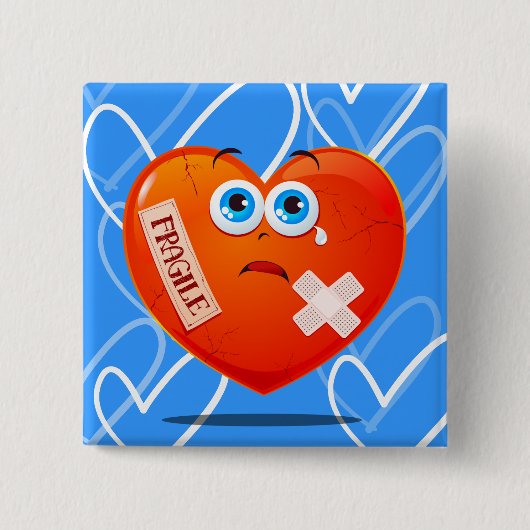 Fragiles Herz, Knopf Button (Vorderseite)