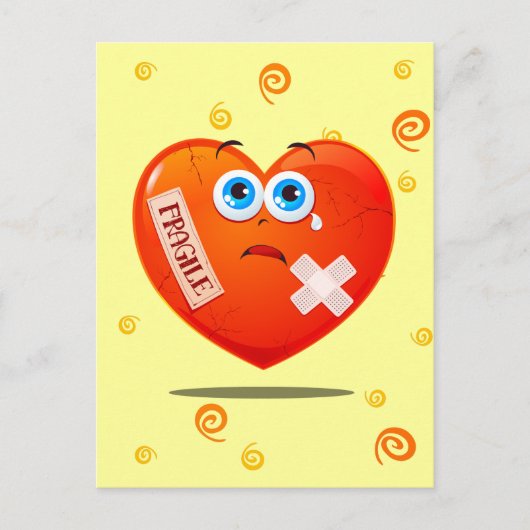 Fragiles Herz, Postkarte (Vorderseite)