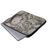 Fragment aus schwarzem und grauem Stein Laptopschutzhülle (Vorne Knopf)