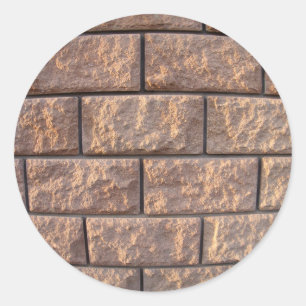 Fragment der Wand der großen Betonblöcke Runder Aufkleber