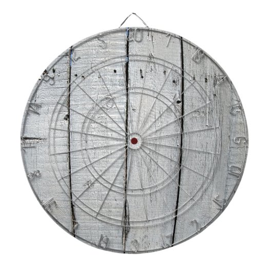 Fragment des alten Bretterzauns grau gemalt Dartscheibe (vorne)
