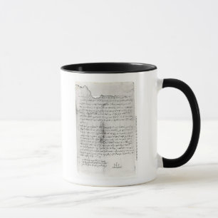 Fragment des Buchstaben geschrieben von Tasse