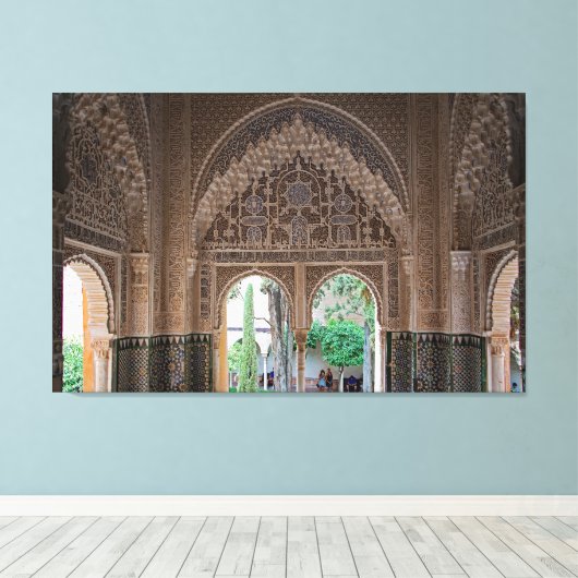 Fragment des Designs der Alhambra. Leinwanddruck (Insitu (Holzboden))