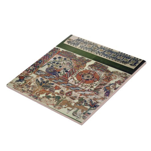 Fragment des Gewebes Jonas und den Wal darstellend Fliese (Seite)