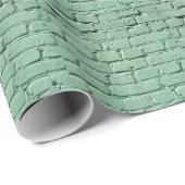 Fragment einer grünen Backsteinmauer Geschenkpapier (Rolleneckpunkt)