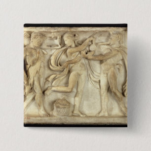 Fragment eines Sarkophags Button