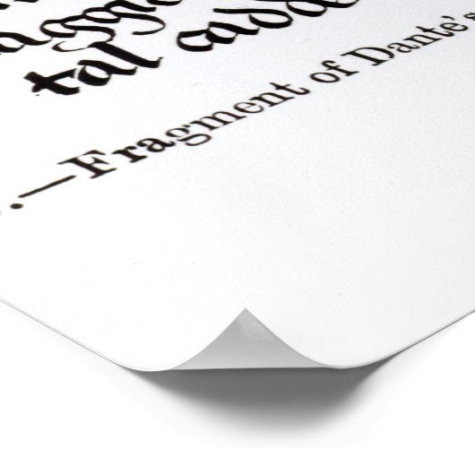 Fragment of Dante's  'Divina Commedia' Poster (Ecke)