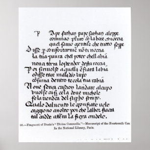 Fragment of Dante's  'Divina Commedia' Poster