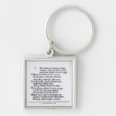 Fragment von Dantes 'Divina Commedia Schlüsselanhänger (Vorne)