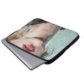 Fragment von Kunstmalerei. Portrait eines Mädchens Laptopschutzhülle (Vorne Knopf)