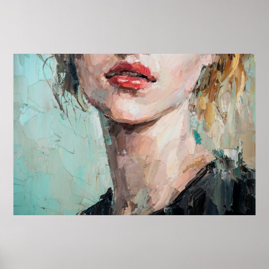 Fragment von Kunstmalerei. Portrait eines Mädchens Poster (Vorne)