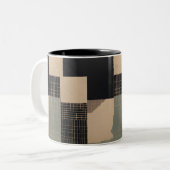 Fragmente Abstrakter Druckcup Zweifarbige Tasse (Vorderseite Links)