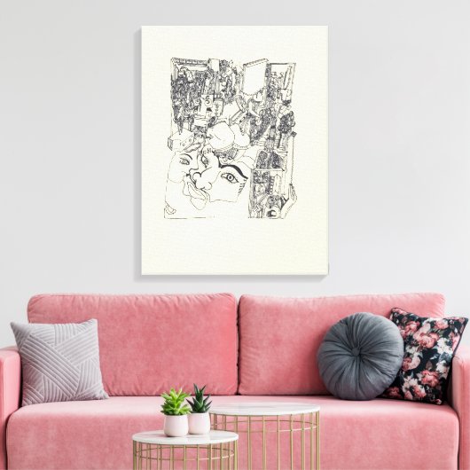 Fragmente der Kunst 1 surreal Zeichnend Leinwand (Insitu (Wohnzimmer))