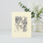 Fragmente der Kunst 1 surreal Zeichnend Postkarte (Stehend Vorderseite)