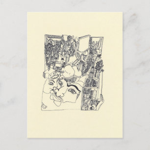 Fragmente der Kunst 1 surreal Zeichnend Postkarte