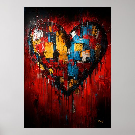 Fragmente der Liebe Zeitgenössisches expressionist Poster (Vorne)