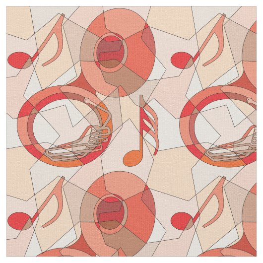 Fragmente der Tuba-Musiknote Stoff (Nahaufnahme)