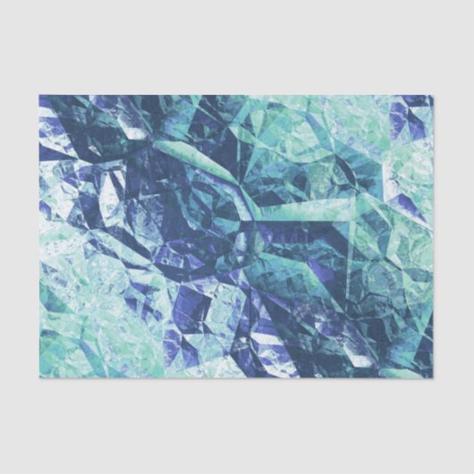 Fragmente von Erinnerungen in blau und grün: Seidenpapier (Vorderseite)