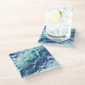 Fragmente von Erinnerungen - Kobalt und Minze: Glasuntersetzer (Schrägansicht)